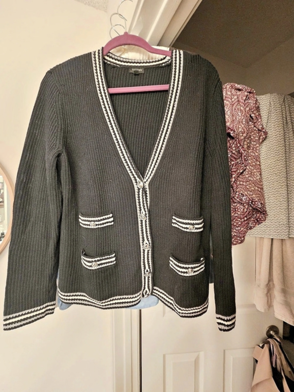 bebe V-Neck Knit Cardigan - Picture 5 of 7
